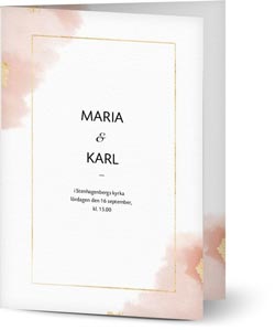 Inbjudningskort i rosa och guld