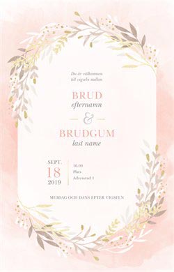 Rosa bröllopsinbjudan