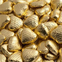 Chokladhjärtan i guld