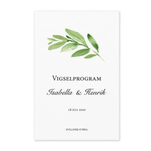 Vigselprogram, Greenery Leaves